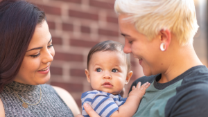Couple with baby via egg donor